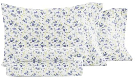 Linen Market 4 Piece Queen Sheets Set (Blossoms Blue) - Sleep Better Than Ever with These Ultra-Soft & Cooling Bed Sheets for Your Queen Size Bed - Oeko-TEX Certified Deep Pocket Fits 16 Mattress