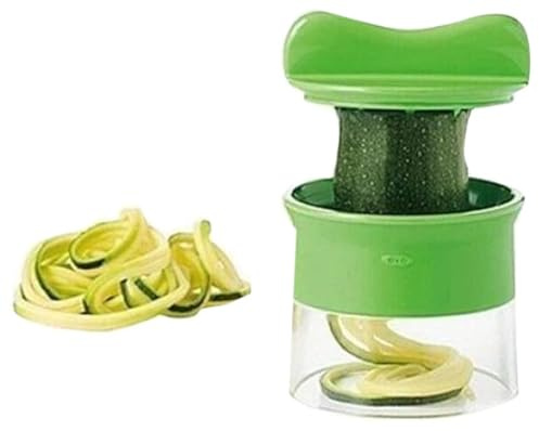 H&S HHS Gemüse Obst Spirale, Schäler und Reibe-Schneider, Gemüse, Küchenutensilien, in Form von Spiralen für gesunde Gerichte und kreative, professionelle Werkzeug der Küche grün