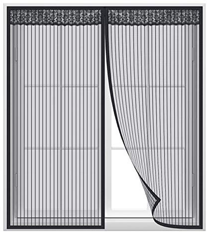 Anpro Zanzariera magnetica per finestre con magneti, 100 x 140 cm, nero