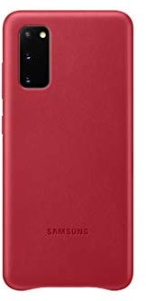 Samsung Leather Smartphone Cover EF-VG980 für Galaxy S20 | S20 5G Handy-Hülle, echtes Leder, Schutz Case, stoßfest, premium, rot