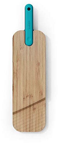 Trebonn - Artù Integrated Knife Salami, Brett aus Bambus, mit integriertem Salamimesser, 43x11x2.4 cm. Zum Aufschneiden von Salami, mit Schlitz um das Schneiden zu erleichtern.