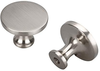 LONTAN Möbelgriffe Gebürstetes Nickel Türgriffe Küche Griff Ein Loch Knopf Solide Möbelknöpfe, 20 Pack