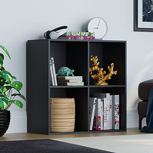 Vida Designs Durham Cube Bibliothèque de Rangement pour Salon ou Bureau (4 Cubes, Noir)