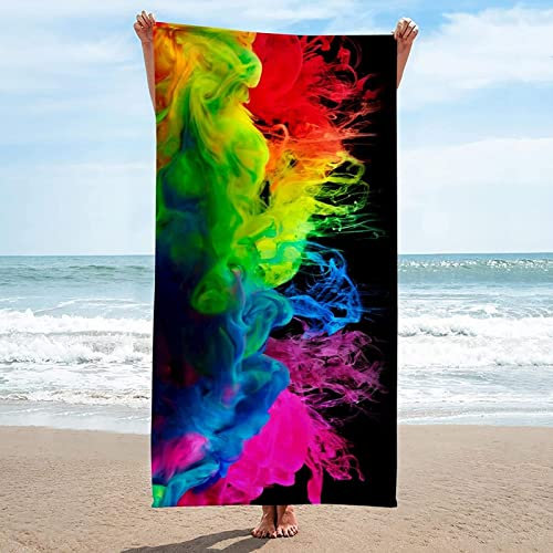 Strandtuch groß 200x200 cm 3D Graffiti Malen, Microfaser Handtücher, Strandlaken Handtuch, Schnell Trocknen Strandhandtuch Herren Frauen Badetücher, Badetuch, Strandtücher