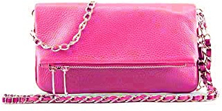 MODELISA - Bolso Bandolera Piel Doble Correa Cadena De Hombro Made In Italy Mujer