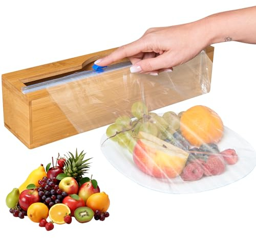 Green Stand Market - Kunststofffolienspender mit Cutter – passend für 30,5 cm große Rollen – montierbar – schneidet Plastikfolie, Saranfolie, Frischhaltefolie, Aluminiumfolie, Wachspapier