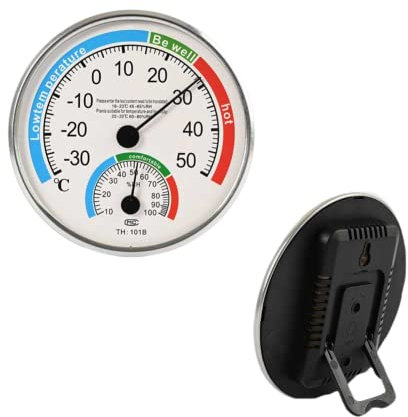 DAZZLEEX 1 unids termómetro higrómetro termo analógico humedad habitación control climático interior y exterior temperatura pantalla LCD