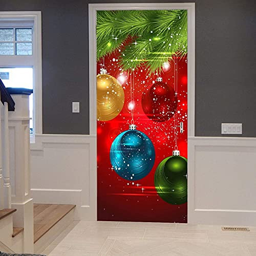 3D Tür Tapete Selbstklebend Tür Aufkleber Tür Poster Tür Wandbild Tür Kunst Tür Wandaufkleber Tür Foto Weihnachtsanhänger Glocke 95 X 215 Cm Für Wohnzimmer Schlafzimmer Badezimmer Küche Türdekoration