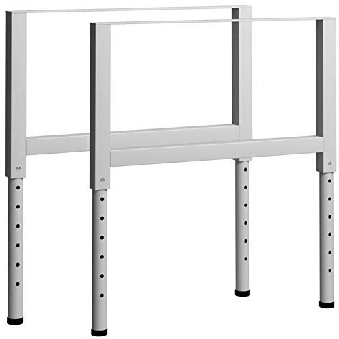 Homgoday Verstellbare Werkbank-Rahmen, Metall, 85 x 69–95,5 cm, Grau, robuste Werkbank, Tisch, Werkstattschuppen, 2 Stück