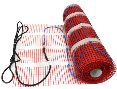 Underfloor Heating Mat 150W/m2 Self-Adhesive Electric Warm Floor System Heating Cable Save Energy Easy to Install (4m²(50cm*8m))