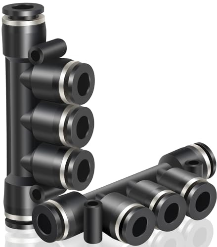 TAILONZ PNEUMATIC 8MM OD 5 Stück gerade Steckverbinder Kunststoff-Schnellverschlüsse Luftleitung Verschraubungen PK-8 (5-Wege)