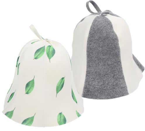 GLEAVI 2 Stück Saunahüte aus Filz mit Bequemem Design und Praktischem Aufhänger Saugfähige und Stilvolle Sauna Mützen für Damen und Herren im Spa und Zuhause