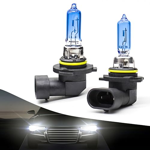 UGSHY 2 PCS Halogen Car Lighting Bulb Replacements, 12V Waterproof Quartz Glass Vehicle Low Beam Accessories, Universal Super Bright Automotive High Beam Light for Truck SUV Car (White Light #9005)