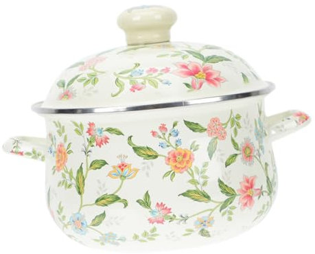 Marmite à soupe en émail émaillé avec couvercle, casserole en céramique antiadhésive, faitout vintage, marmite à induction, marmite à fleurs, marmite à lait, casseroles en émail avec couvercle, pic