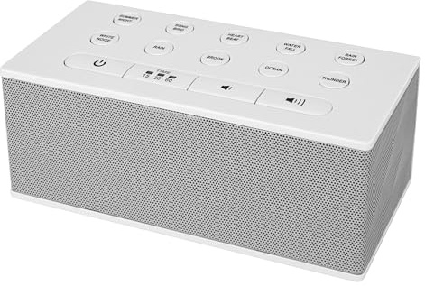 BIGMONAT Machine à Bruit Blanc Portable Pour Adulte - Chargement USB, Adaptée Pour L'intimité Au Bureau Et La Réduction Du Bruit, Avec 10 Sons Naturels De Haute Qualité (Blanc)