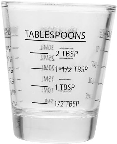 GRIRIW Vaso Medidor De Vidrio Con Escala Permanente Para Cocina Medida Precisa De Espresso y Líquidos Negro Compacto