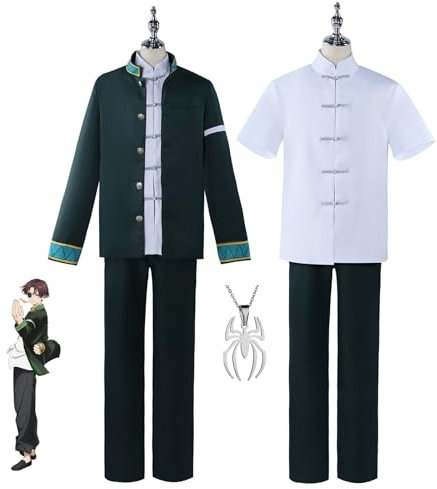 JOHLCR Anime WIND BREAKER Cosplay Kostüm mit Halskette Kostüm für Halloween Karneval Suō Hayato Outfits Uniform Geeignet für Bühnenspiele, Geschenke, Cosplay-Liebhaber, Comics Expo (Grün, L)