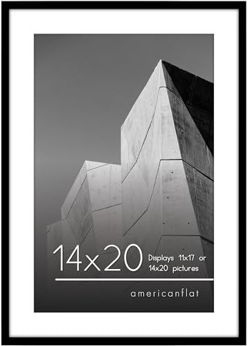Americanflat Cornice 35x50 cm Nera - Cornice 30x45 cm con Passepartout o 30x45 cm Senza Passepartout - Cornice 50x35 cm con Bordo Sottile in PVC e Plexiglass - Verticale o Orizzontale