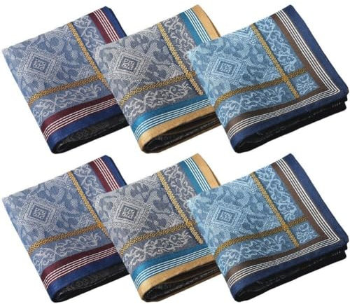 Jacquard-Taschentuch, 6 Stück, Klassische Vintage-taschentücher, Baumwolle, Business-Herren-Taschentuch, Hanky-Tasche, Lässiges Brusttuch, 40 X 40 cm