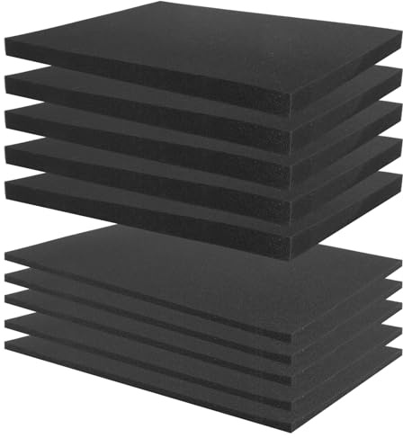 GBACHOOSE 10 stycken Rasterskum kubskum 400 x 300 mm, skuminlägg, skumdyna, skumgummi, snitt för verktygslåda, miniatyrer, höjd: 25 mm/10 mm