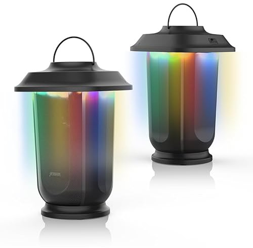 Sky Tower Bluetooth Speaker with LED Lights, Wireless Loud Stereo Sound Lantern Speakers, TWS True Wireless Stereo Pairing Patio Speakers