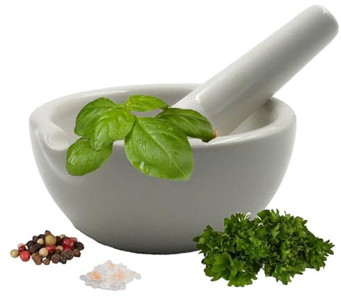 Bustlwor Mortero de Especias, Mortero Pequeño, Molinillo de Hierbas y Especias, Ideal para Moler Especies, Hierbas, Medicamentos u Otras Sustancias