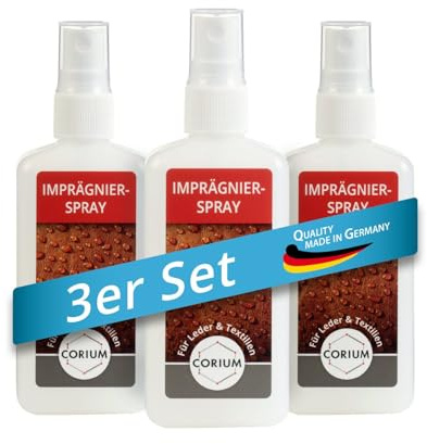 CORIUM | Imprägnierspray für alle Leder & Textilien, Pumpzerstäuber, schützt vor Nässe, Öl & Schmutz, Outdoor