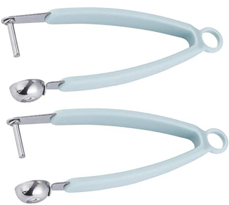 Amosfun Snocciolatore Ciliegie in Acciaio Inox e Pp 2 Pezzi Rimozione Rapida e Integrità del Frutto Utensile da Cucina Blu