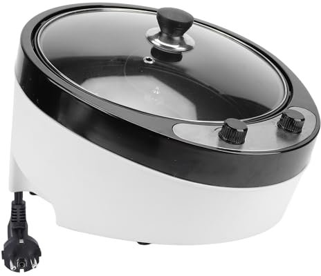 Alomejor Tostador Eléctrico de Granos de café, Máquina Tostadora Eficiente de Ajuste de Gran Capacidad con Tapa de Vidrio, Barra Agitadora en Forma de S, Tostador de Nueces (Enchufe UE