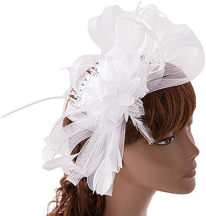 JOERBABU Hut, zartes mittelalterliches Garn, Haarreifen, Halloween, Cosplay, Haarhalter, Mittelalter-Party, Kostüm, Kopfbedeckung für Frauen, weiß, 1-5