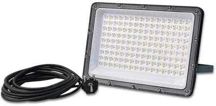 Hmuaog Exterieur LED Floodlights 50W Blanc Froid 220V with EU Plug, SMD 2835 50 Watts IP65 Etanche Spot LED Outdoor Lighting Eclairage pour Jardin Cour et Garage (50W)
