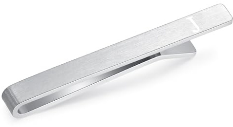 HONEY BEAR Krawattenklammer Herren Silber Personalisiert Initialen 5.4cm | Alphabet Buchstaben,sanfter Halt keine Falten oder Schäden am Stoff. Anlaufgeschützte, stahlbeschichtete Kupfer basis