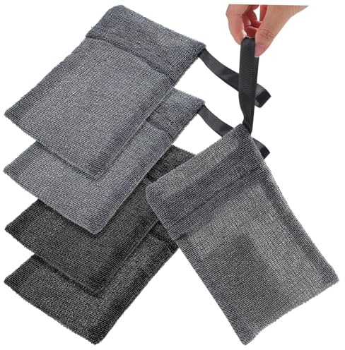 VICASKY 4 Stück Seifenbeutel aus Weichem Nylon Peeling Seifensack mit Aufhängeseil Hautfreundlich Leicht zu Reinigen Seifenaufbewahrung für Körperpeeling und Gesichtsreinigung
