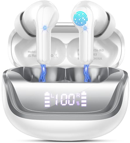 Earbuds Wireless Bluetooth Headphone, Bluetooth 5.4 Earbuds Noise Cancelling, 4 Mic, 45H Deep Bass Stereo Sound Earphone Wireless Headphone in ear, Dual LED Power Display, Type C Fast Charge Ear Buds