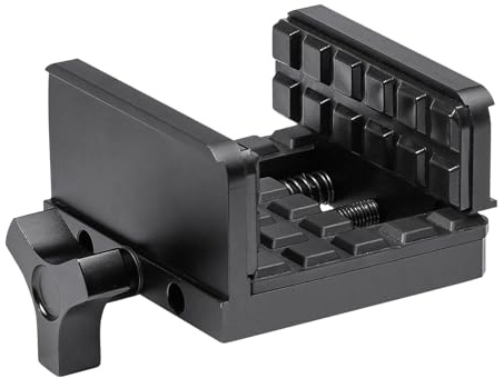 Rifle Clamp for Tripod - Heavy Duty Universal Mount with 1/4&3/8 Screw Holes, Adjustable Firearm Saddle for Hunting/Shooting