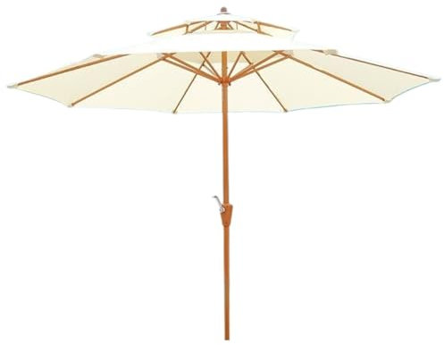 Ombrellone da giardino, ombrellone da esterno, ombrellone da tavolo da esterno, ombrellone da giardino, ombrellone da mercato, per giardino, terrazza, senza base, ombrellone da spiaggia (bianco 2,7