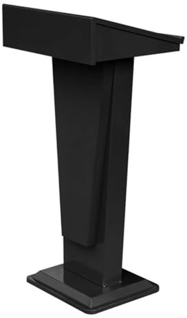 LYCDPYCD Rednerpult Aus Metall Stehpult Eisenpodium Non-Fingerprint-Verfahren Stabiler Sockel Podium Mit Erhöhter Blende Rednerpult Für Kirchen(Black)