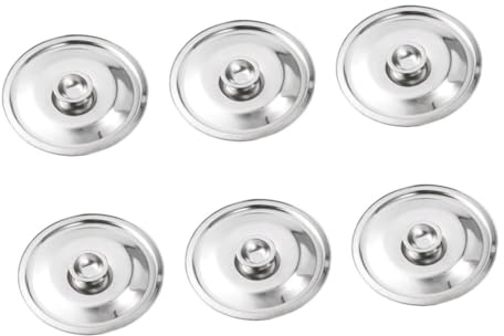 HEALLILY 6 Stück Bratpfannendeckel: 12 cm Edelstahlabdeckungen mit Knopf für Pfannen, Töpfe und Schüsseln – hitzebeständiger Deckel für die Küche