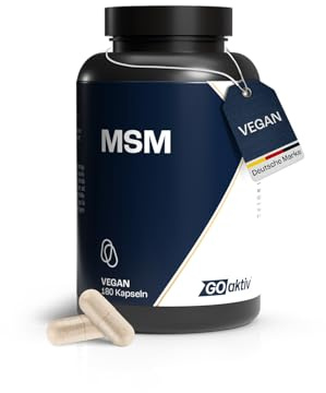 GOaktiv MSM Kapseln – Methylsulfonylmethan (MSM) als Ergänzung für einen aktiven Lebensstil – vegan, ohne Zusatzstoffe & geschmacksneutral – 180 Kapseln Vorratspack