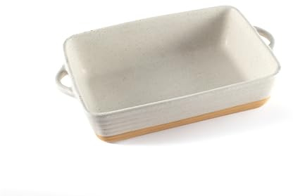 Hanseküche Fuente grande para 4 personas de cerámica de alta calidad, ideal para lasaña, cazuelas, tiramisú, forma de horno, color blanco