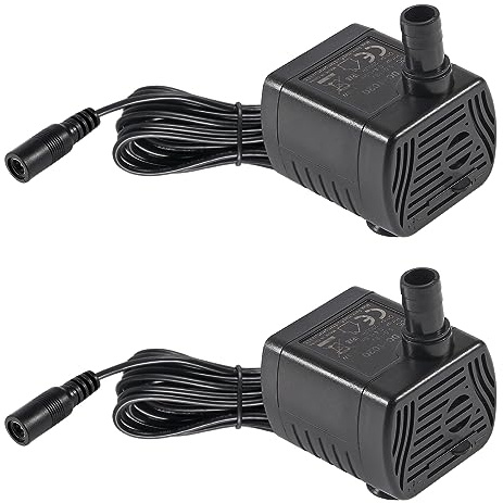 2pcs DC5,5V-12 V Mini Tauchwasserpumpe 1W-3W kleine Brunnenpumpe für Aquarium Fischtank Brunnen Hydroponik Wasser Merkmal, Innenbrunnen