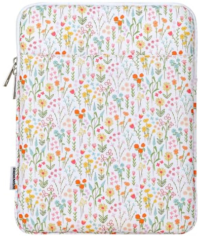 Dadanism 9-11 Pulgadas Funda Bolsa Protectora de Tablet, Flor Blanca