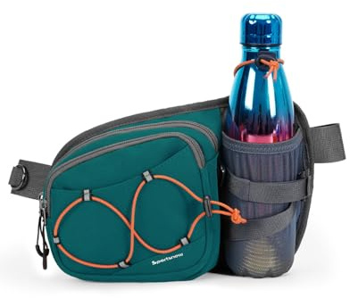 Sportsnew Bum Bag Fanny Pack for Men Women with Water Bottle Holder | 2L Lightweight Waist Bag,Water-Resistant,Durable,Multiple Pockets for Hiking,Running,Cycling,Dog Walking,Travel,Climing