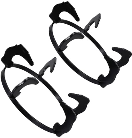 GETAJGHSD 2 Soportes Redondos para Estufa de Gas de Hierro Fundido Negro, Antideslizantes, Diámetros 18.5 Cm y 20.2 Cm, Accesorios Resistentes al Calor para Cocina de Gas, Rejillas