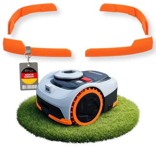 Kantskydd kompatibelt med Segway Navimow i200 AWD serie skydd stötfångare tuning robotgräsklippare – enkelt instucken, ingen limning behövs (orange i205 AWD| i208 AWD | i210 AWD)