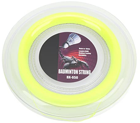 Cryfokt Badmintonsträng, Höghållfast Kärna Multifilamentfiber Badmintonracketsträng, 200 M Strängrulle med Fluorescerande Gul Färg för Amatörträningsklubbstränare