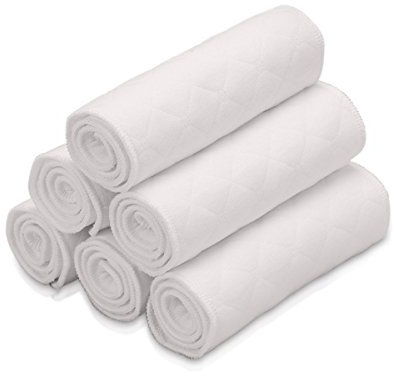 SONARIN Pannolini in tessuto morbido riutilizzabili Inserto assorbente per pannolini lavabili,assorbenti super-acqua,confezione da 10 pezzi(6 Strati)