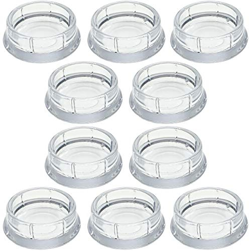 Enkotrade 10 stycken möbelunderlägg, runda, transparent, Ø 33 mm, möbelskydd av högkvalitativ plast (polystyren), möbeltassar, stoltassar, golvskydd