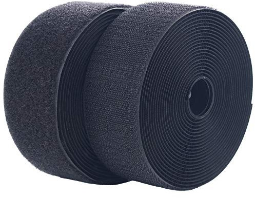 LLPT Rouleau de ruban à crochets et boucles 5cm x 5 m Tissu en nylon sans adhésif pour coudre à l'intérieur en plein air sur un sac à rideaux en tissu bricolage(NHB223)