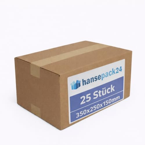25 Stück 350x250x150mm Faltkarton Versandkarton Groß - Robuste Kartons Versand für Verpackungskartons, Kartons Versenden, Pappkartons - Versandkartons Kaufen, Karton Box, Verpackungsmaterial Karton